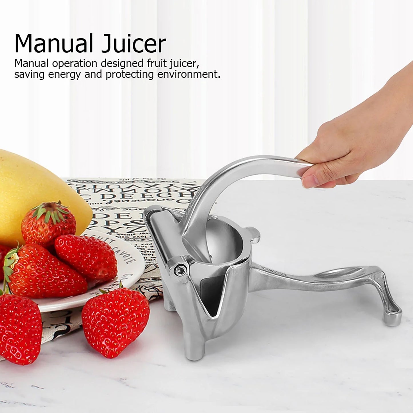 manual aluminium metal fruit press juicer kitchen tool