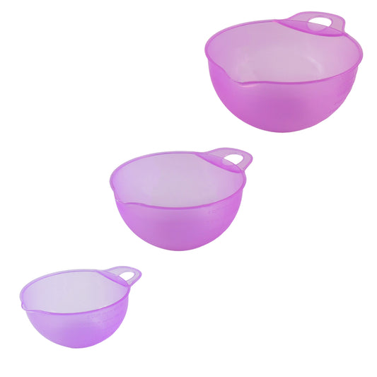 mix measure prep bowl set pack of 3 plastic bowls with handles