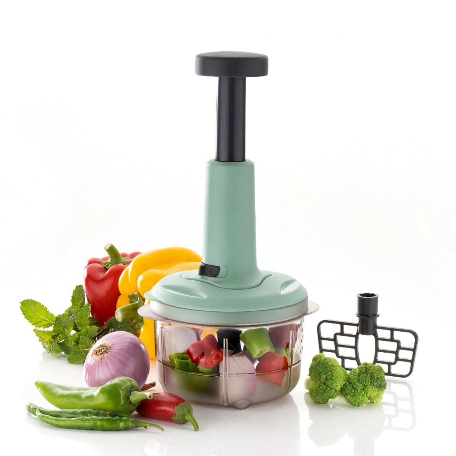 2in1 push food chopper 800ml with stainless steel blade