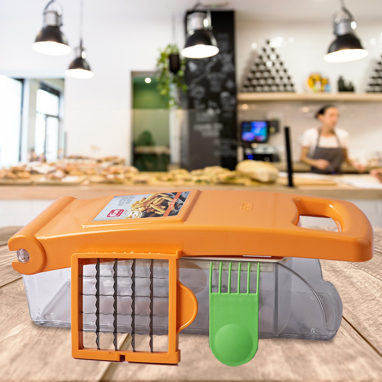 vegetable fruit chopper with abs body and stainless steel blades