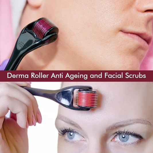 derma roller with 0.75 mm titanium needles for skin care and scar removal